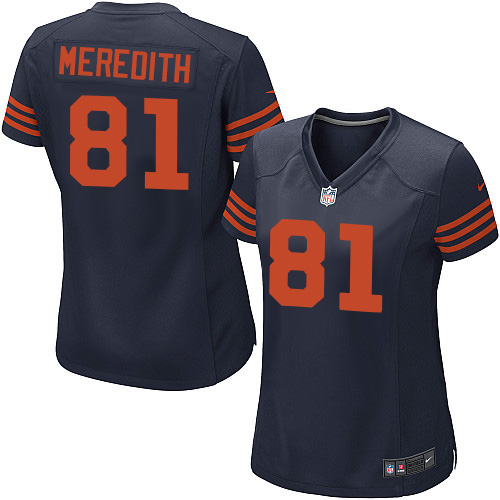 Women's Game Cameron Meredith Nike Jersey Navy Blue Alternate - #81 1940s Throwback NFL Chicago Bears